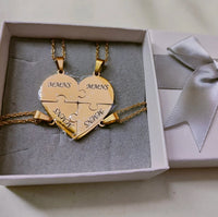 Colar Puzzle Personalizável - Minha Família - Gravação a Laser - Banhado a ouro