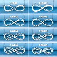 Colar Infinito - Personalizável - Até 8 Nomes.