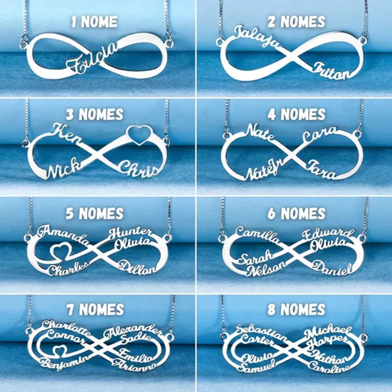 Colar Infinito - Personalizável - Até 8 Nomes.