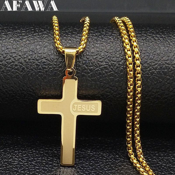 Colar em Aço Inoxidável JESUS 18K