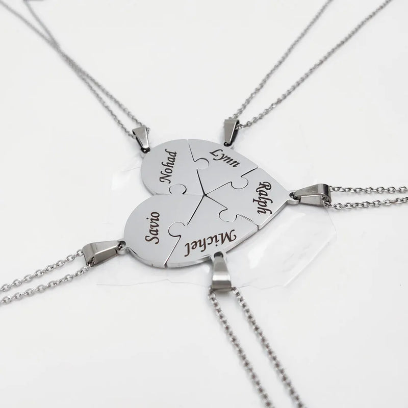 Colar Puzzle Personalizável - Minha Família - Gravação a Laser - Banhado a ouro