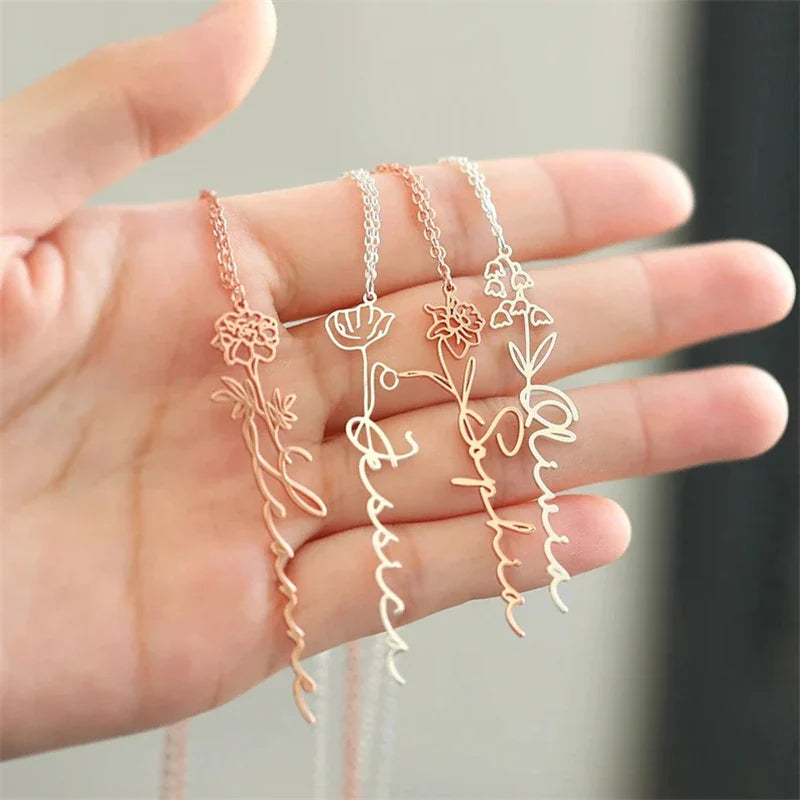 Colar Flor Essencial + Seu Nome Personalizável