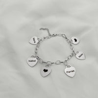 Pulseira Corações da Vida - Personalizável - Gravação a Laser - Aço Inoxidável | Oferta Especial! ♥