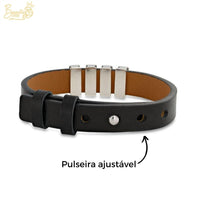 Pulseira Personalizada - Dia Dos Pais Couro + Aço Inox - Gravação a laser - Oferta especial 50% off + Frete Grátis somente hoje!