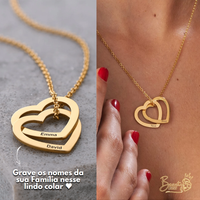 Colar Corações Personalizável - Gravação a Laser | Oferta Especial Dia Dos Namorados! ♥