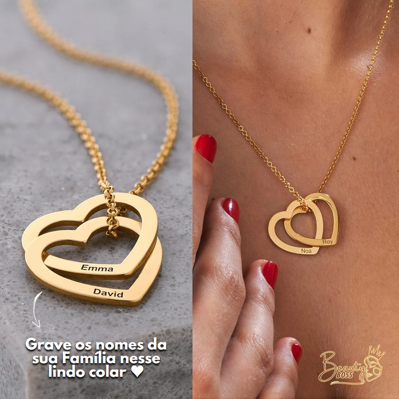 Colar Corações Personalizável - Gravação a Laser | Oferta Especial Dia Dos Namorados! ♥