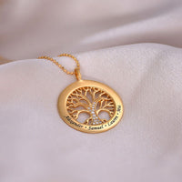 Colar Personalizável Árvore da Família - Gravação a Laser