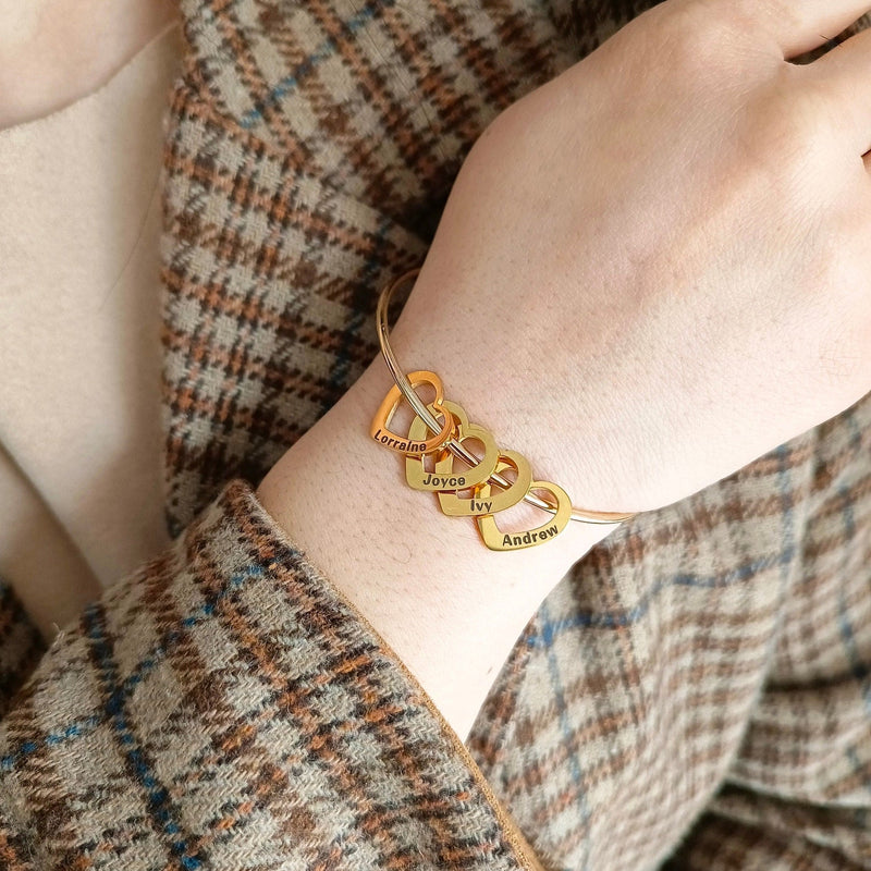 Pulseira Meus Corações - Personalizável | Gravação a Laser - Grave os Nomes da sua Família! ♥