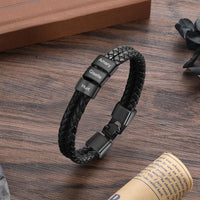 Pulseira Personalizada Pai Herói | Couro + Aço Inoxidável | Oferta Especial Dia Dos Pais ❤️