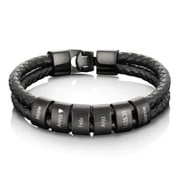 Pulseira Personalizada Pai Herói | Couro + Aço Inoxidável | Oferta Especial Dia Dos Pais ❤️