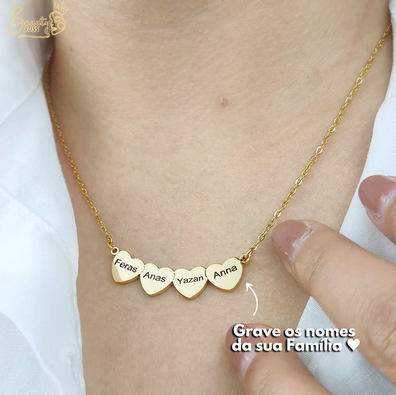 Colar Meus Corações Personalizável - Gravação a Laser - Oferta Especial! ♥
