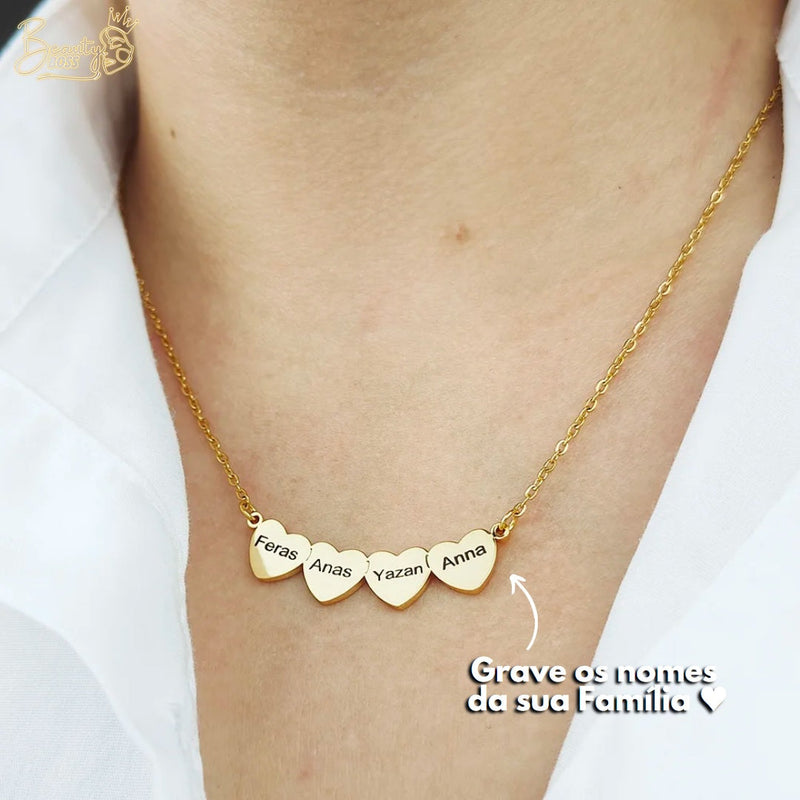 Colar Meus Corações Personalizável - Gravação a Laser - Oferta Especial! ♥
