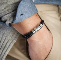 Pulseira Couro Personalizável - Aço Inoxidável | Gravação a Laser - Oferta Especial 50% OFF + Frete Grátis Somente Hoje!